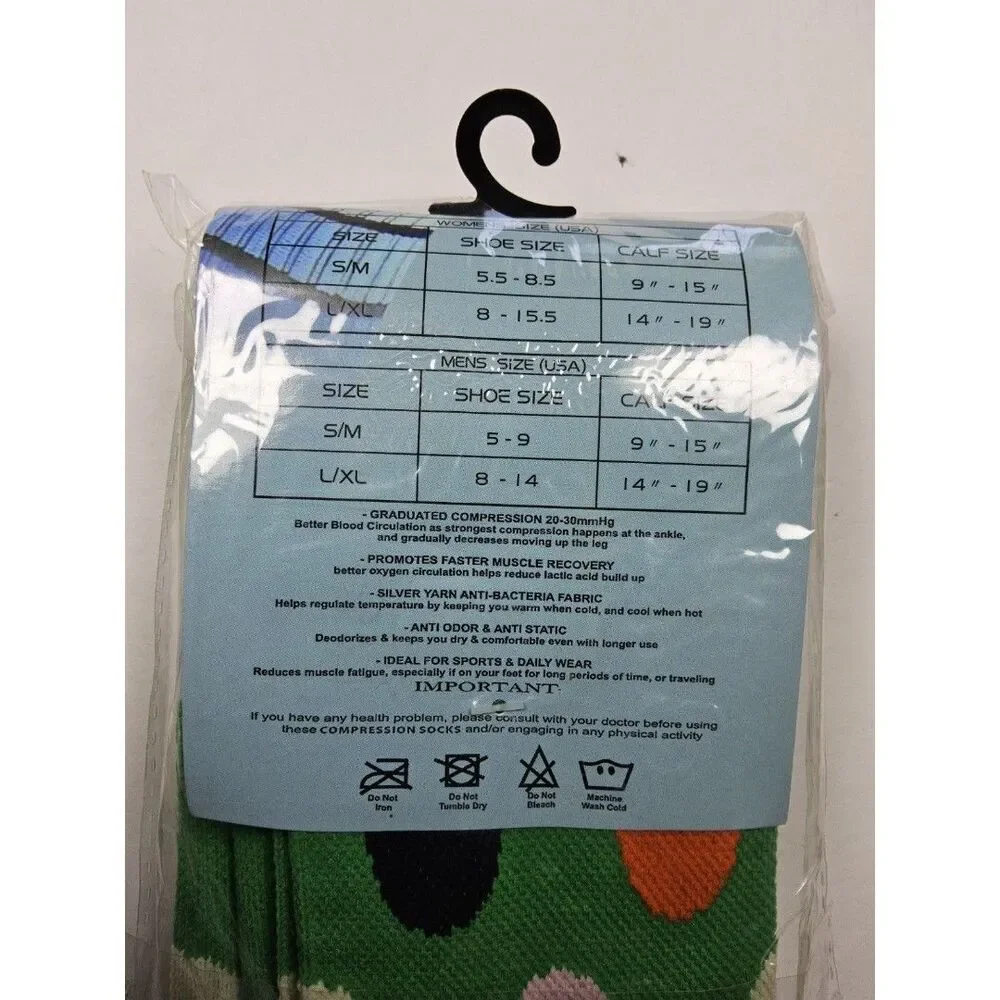 Cool Sox Compression 20-30mmHg Polka Dot Socks Size S/M